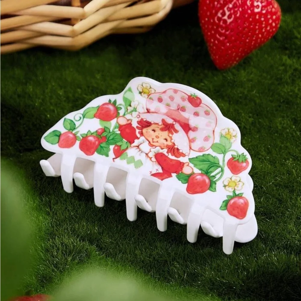 Strawberry Shortcake X 1pc Cartoon Character & Strawberry Print Hair Claw Clip
